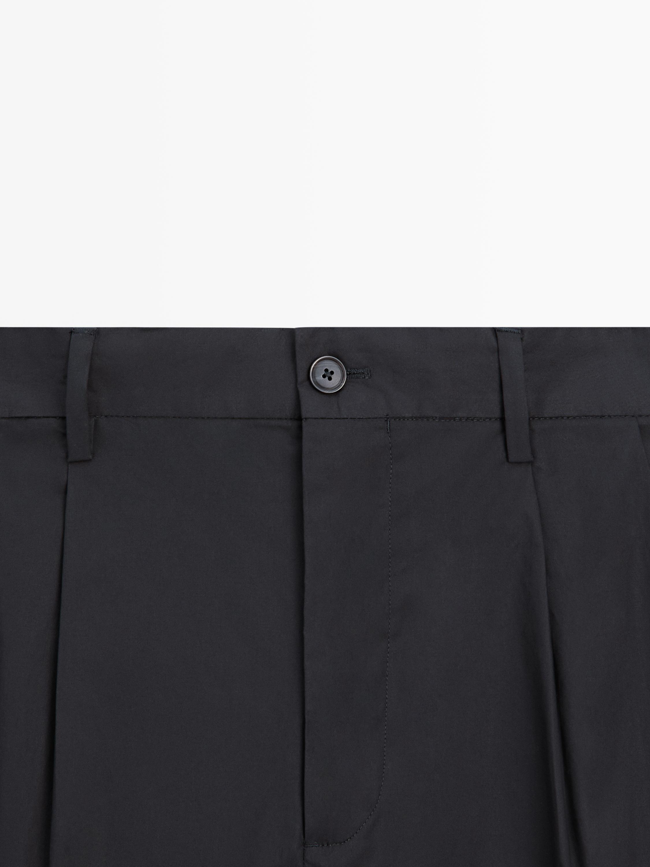 Pantalon double pince en coton